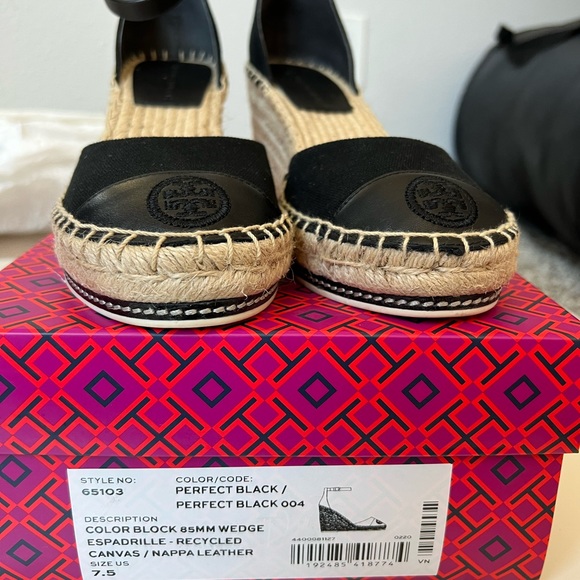 TORY BURCH COLOR-BLOCK ESPADRILLE WEDGE - Picture 8 of 8